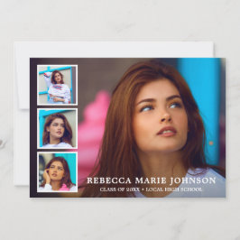 Eenvoudig fotocollage Modern-Afstuderen Aankondiging