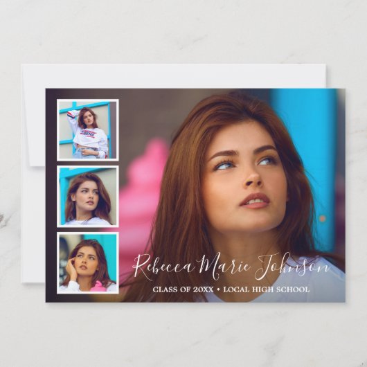 Eenvoudig fotocollage Modern-Afstuderen Aankondiging (Voorkant)