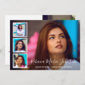 Eenvoudig fotocollage Modern-Afstuderen Aankondiging (Voorkant / Achterkant)