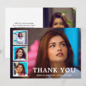 Eenvoudig fotocollage Modern-Afstuderen Bedankkaart (Voorkant / Achterkant)