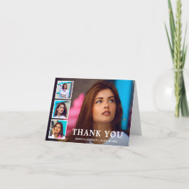 Eenvoudig fotocollage Modern-Afstuderen Bedankkaart