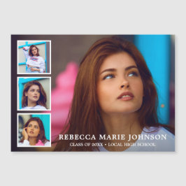 Eenvoudig fotocollage Modern-Afstuderen Magnetische Uitnodiging