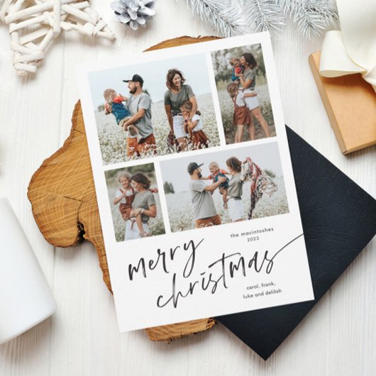 Eenvoudig Fotocollage Script Kerstmis Magneet