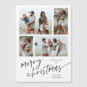 Eenvoudig Fotocollage Script Kerstmis Magneet (Voorkant)