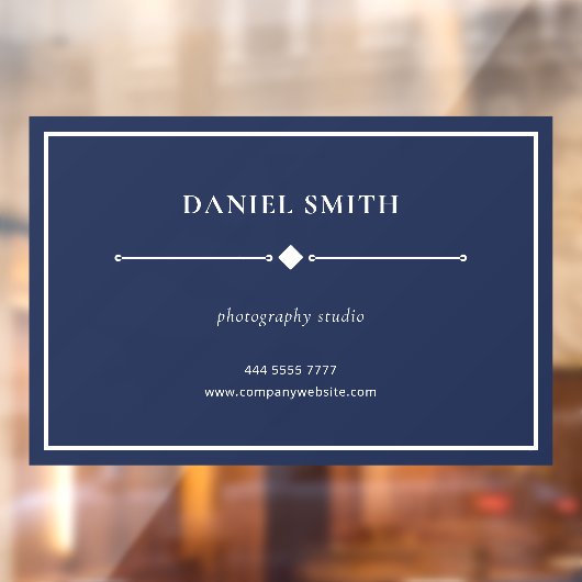 Eenvoudig Fotografie Studio Frame Navyblauw Raamsticker (Vel 2)