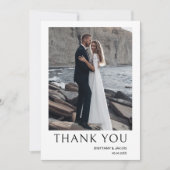 Eenvoudig fotohuwelijk bedankkaart (Voorkant)
