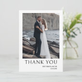 Eenvoudig fotohuwelijk bedankkaart (Staand voorkant)