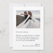 Eenvoudig fotohuwelijk bedankkaart (Achterkant)