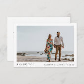 Eenvoudig fotohuwelijk bedankkaart (Voorkant / Achterkant)