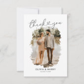 Eenvoudig fotohuwelijk bedankkaart (Voorkant)