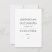 Eenvoudig fotohuwelijk bedankkaart (Achterkant)