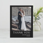 Eenvoudig fotohuwelijk bedankkaart (Staand voorkant)