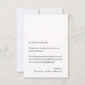 Eenvoudig fotohuwelijk bedankkaart (Achterkant)