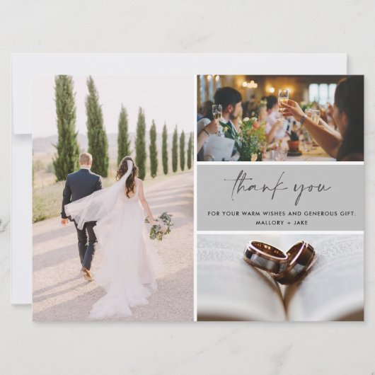 Eenvoudig fotohuwelijk Dank je (Voorkant)