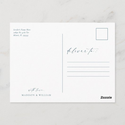 Eenvoudig fotohuwelijk Dank je Briefkaart (Achterkant)