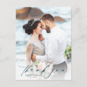 Eenvoudig fotohuwelijk Dank je Briefkaart (Voorkant)