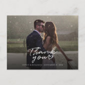 Eenvoudig fotohuwelijk Dank je Briefkaart (Voorkant)
