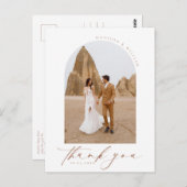 Eenvoudig fotohuwelijk Dank je Briefkaart (Voorkant / Achterkant)