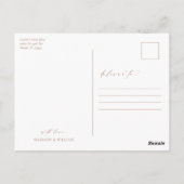 Eenvoudig fotohuwelijk Dank je Briefkaart (Achterkant)