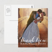 Eenvoudig fotohuwelijk Dank je Briefkaart (Voorkant / Achterkant)