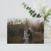 Eenvoudig fotohuwelijk Dank je Kaart (Staand voorkant)