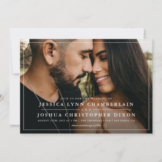 Eenvoudig fotohuwelijk kaart (Voorkant)