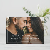 Eenvoudig fotohuwelijk kaart (Staand voorkant)