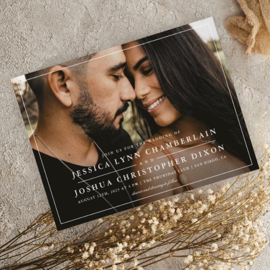 Eenvoudig fotohuwelijk kaart