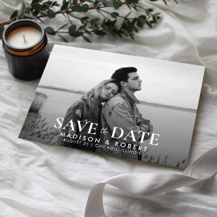 Eenvoudig fotohuwelijk save the date