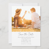 Eenvoudig fotohuwelijk save the date (Achterkant)