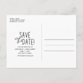Eenvoudig fotohuwelijk sparen de datum aankondigingskaart (Achterkant)