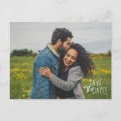 Eenvoudig fotohuwelijk sparen de datum aankondigingskaart (Voorkant)