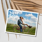 Eenvoudig fotohuwelijk sparen de datum aankondigingskaart