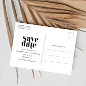 Eenvoudig fotohuwelijk sparen de datum aankondigingskaart