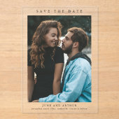 Eenvoudig fotohuwelijk sparen de datum acryl uitnodigingen (Voorkant)