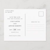 Eenvoudig fotohuwelijk sparen de datum briefkaart (Achterkant)