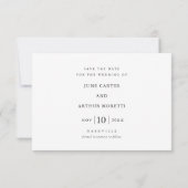 Eenvoudig fotohuwelijk sparen de datum kaart (Achterkant)