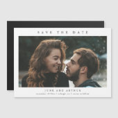 Eenvoudig fotohuwelijk sparen de datum magnetische uitnodiging (Voorkant / Achterkant)