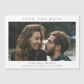 Eenvoudig fotohuwelijk sparen de datum magnetische uitnodiging (Voorkant)