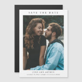 Eenvoudig fotohuwelijk sparen de datum magnetische uitnodiging (Voorkant / Achterkant)