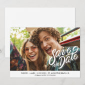 Eenvoudig fotohuwelijk sparen de datum save the date (Voorkant / Achterkant)