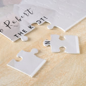 Eenvoudig fotohuwelijk sparen de Datum Uitnodiging Legpuzzel (Zijkant)