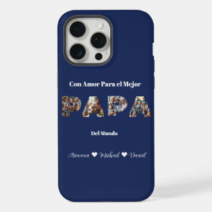Eenvoudig Fotoschrift Beste Papa Ooit Spaans iPhone 15 Pro Max Case