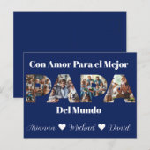 Eenvoudig fotoscript beste papa ooit Spaans Briefkaart (Voorkant / Achterkant)