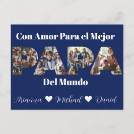 Eenvoudig fotoscript beste papa ooit Spaans Briefkaart