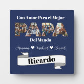 Eenvoudig fotoscript beste papa ooit Spaans Fotoplaat (Voorkant)