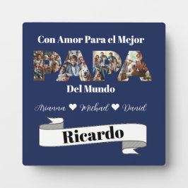 Eenvoudig fotoscript beste papa ooit Spaans Fotoplaat