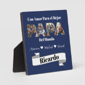 Eenvoudig fotoscript beste papa ooit Spaans Fotoplaat (Voorkant)