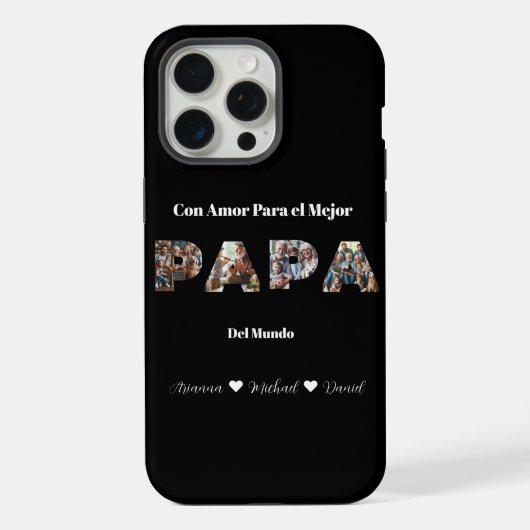 Eenvoudig fotoscript beste papa ooit Spaans iPhone Hoesje (Achterkant)