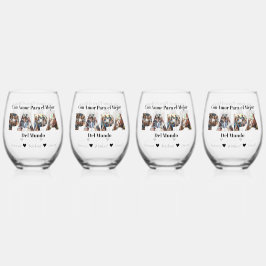 Eenvoudig fotoscript beste papa ooit Spaans Wijnglas Zonder Voet